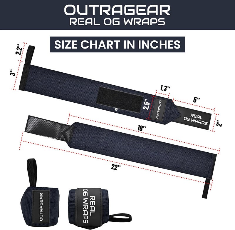 OUTRAGEAR 18" OG-Grade Wrist Wraps for Weightlifting – Heavy Duty Wrist Support with Thumb Loop & Lockdown Strap – Wrist Straps for Powerlifting, Bench Press & Gym Training - Image 2